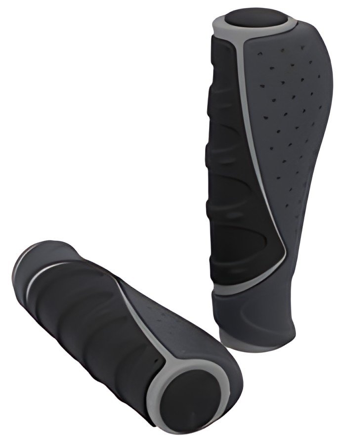 FISCHER Poignées de guidon pour vélo "Trio", gris/noir