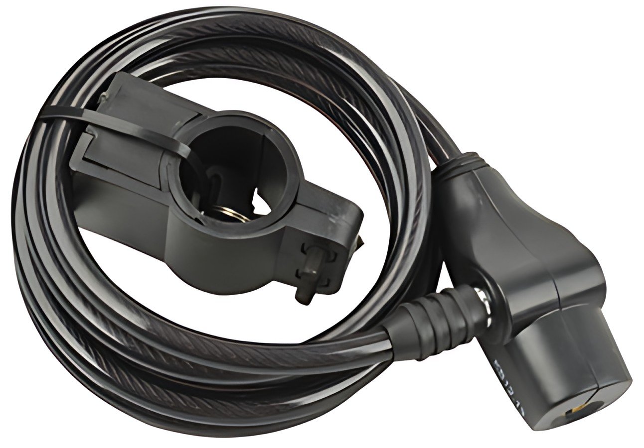 FISCHER Câble antivol pour vélo, longueur: 1.800 mm, noir