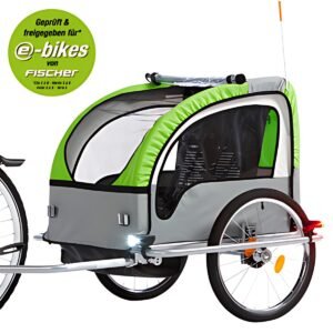 FISCHER Remorque de vélo pour enfants Komfort, noir / vert