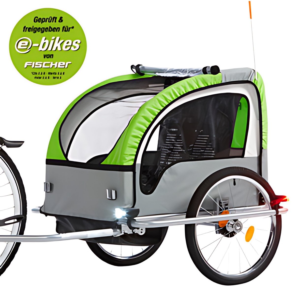 FISCHER Remorque de vélo pour enfants Komfort, noir / vert