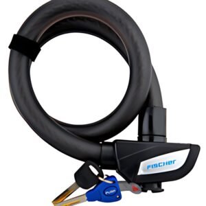 FISCHER Câble antivol pour vélo, longueur : 850 mm, noir