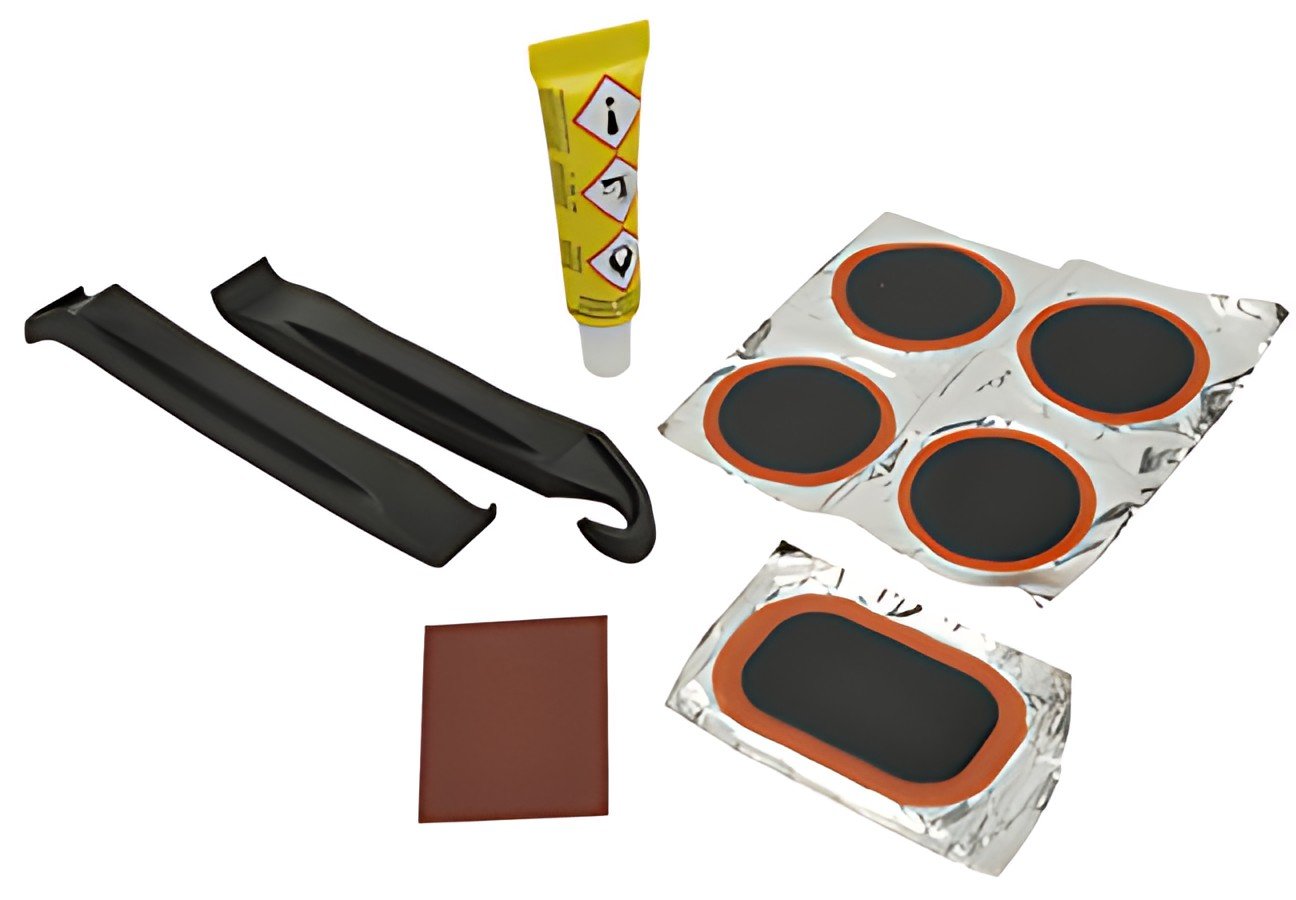 FISCHER Boîte de rustines pour chambre à air vélo, 9 pièces