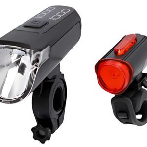 FISCHER Kit d'éclairage LED USB pour vélo TWIN, rechargeable