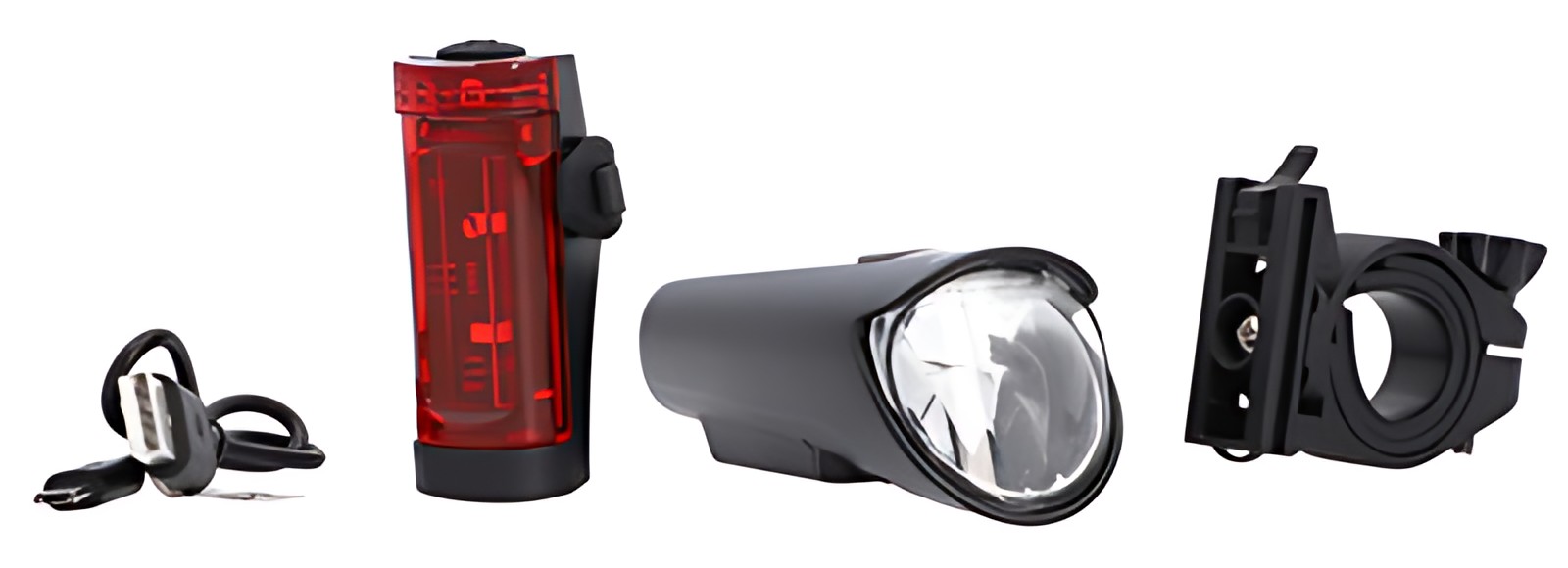 FISCHER Kit d'éclairage LED pour vélo, 45 lux