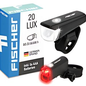 FISCHER Kit d'éclairage LED pour vélo, à piles, 20 lux