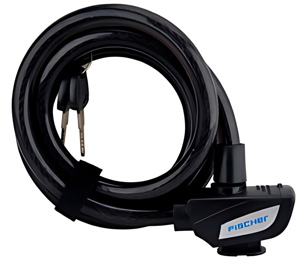 FISCHER Câble antivol pour vélo, longueur: 1.800 mm, noir
