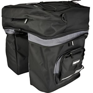 FISCHER Sacoche pour porte-bages de vélo, 3 sacs, noir