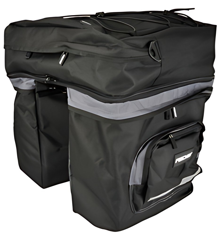 FISCHER Sacoche pour porte-bages de vélo, 3 sacs, noir