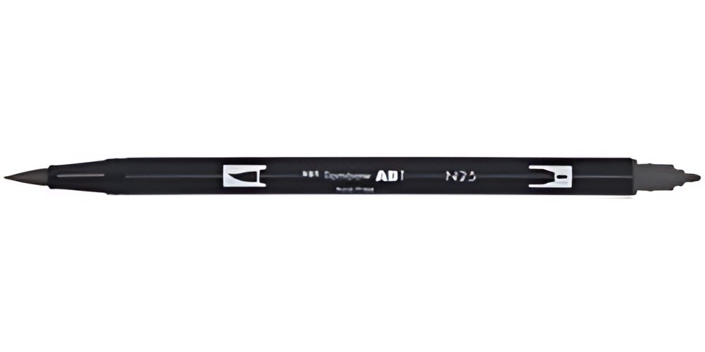 Tombow Feutre double pointe DUAL BRUSH PEN ABT, lamp black