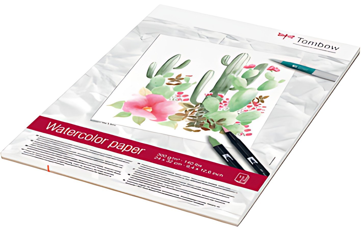 Tombow Bloc de papier aquarelle, collé 2 côtés, 240 x 320 mm