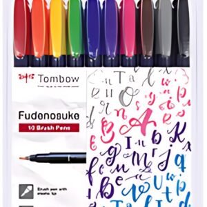 Tombow Stylo de calligraphie Fudenosuke, dureté 1, set de 10