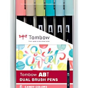 Tombow Feutre double pointe "ABT DUAL BRUSH PEN", set de 6