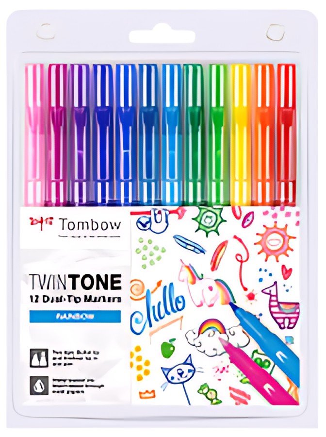 Tombow Feutre double pointe "TwinTone" Rainbow, set de 12