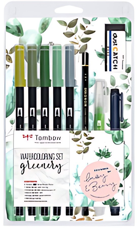 Tombow Kit pour aquarelle "Greenery", 11 pièces