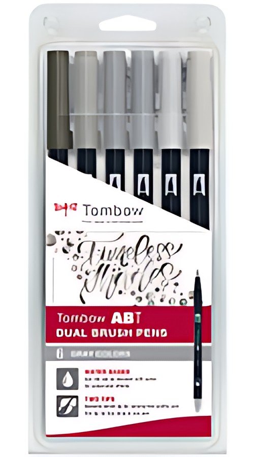 Tombow Feutre double pointe DUAL BRUSH PEN ABT, Gray Colors