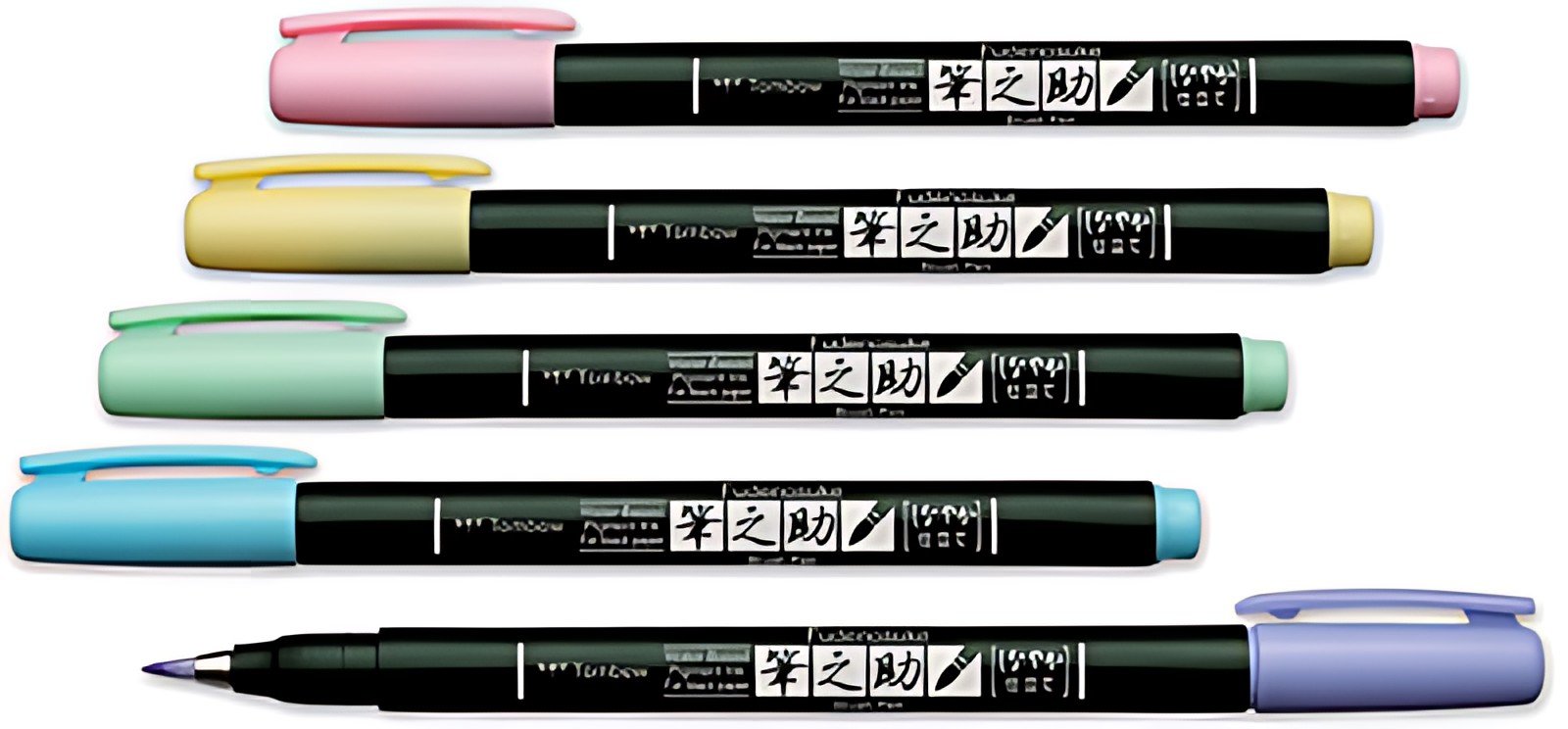 Tombow Stylo de calligraphie Fudenosuke Pastel, blanc