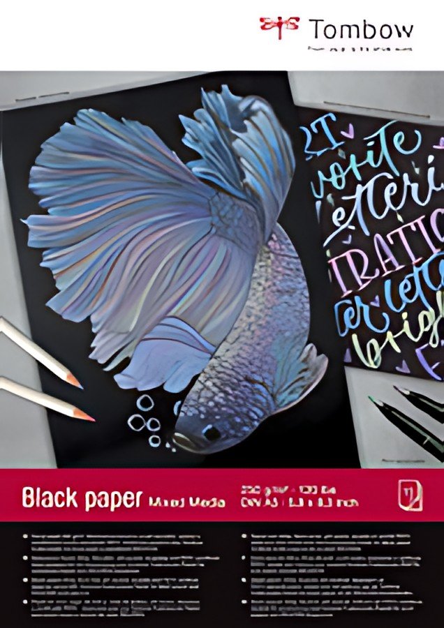 TOMBOW Bloc à dessin "Black Paper", A5, uni, 250 g/m2, noir