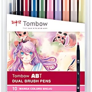 Tombow Feutre double pointe "ABT DUAL BRUSH PEN", set de 10
