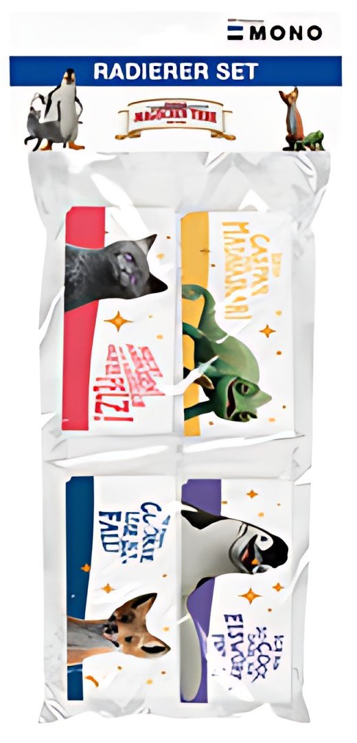Tombow Kunststoff-Radierer MONO "Die Schule...", 4er Pack