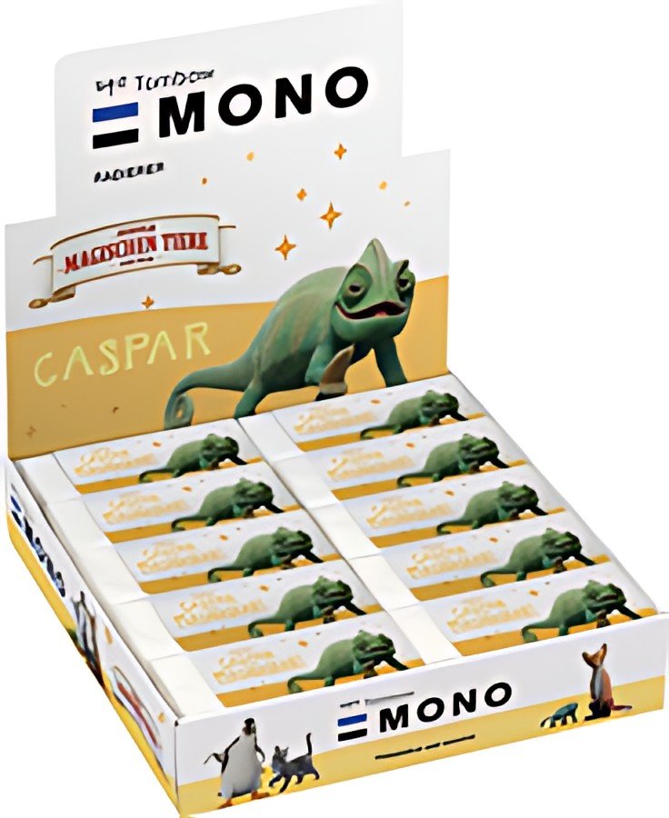 Gomme plastique Tombow MONO "Caméléon", présentoir de 20