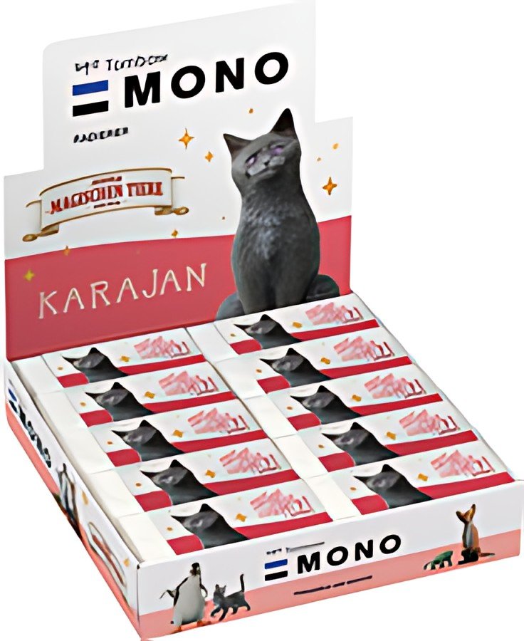 Tombow gomme plastique MONO "chat", présentoir de 20