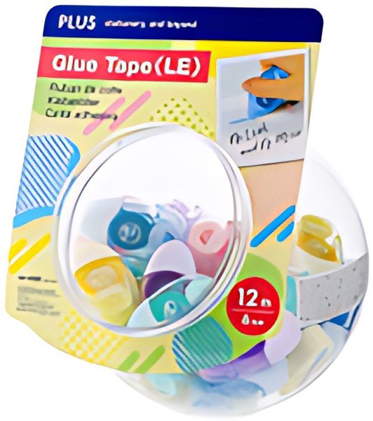 PLUS JAPAN Mini-roller de colle "LE", 6mm x 12m, dans bocal