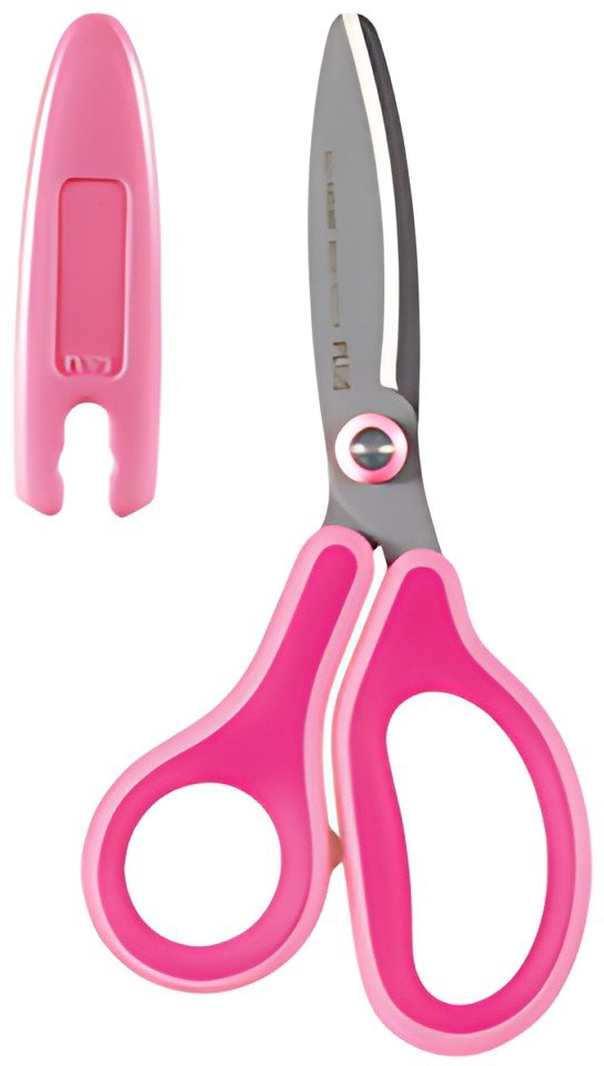 PLUS JAPAN Ciseaux pour enfants FITCUTCURVE KIDS, rond, rose