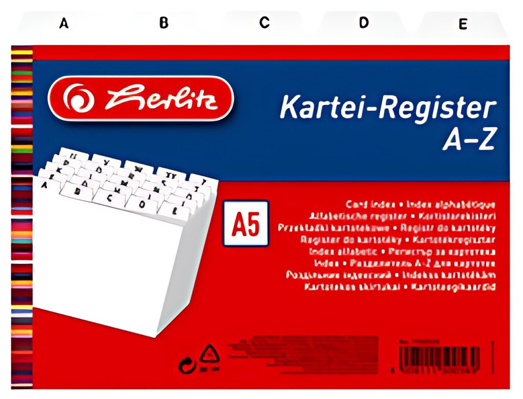 herlitz Index alphabétique, PP, A5 paysage, blanc