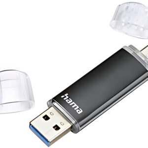 hama Clé USB 3.0 "Laeta Twin", 256 GB, noir
