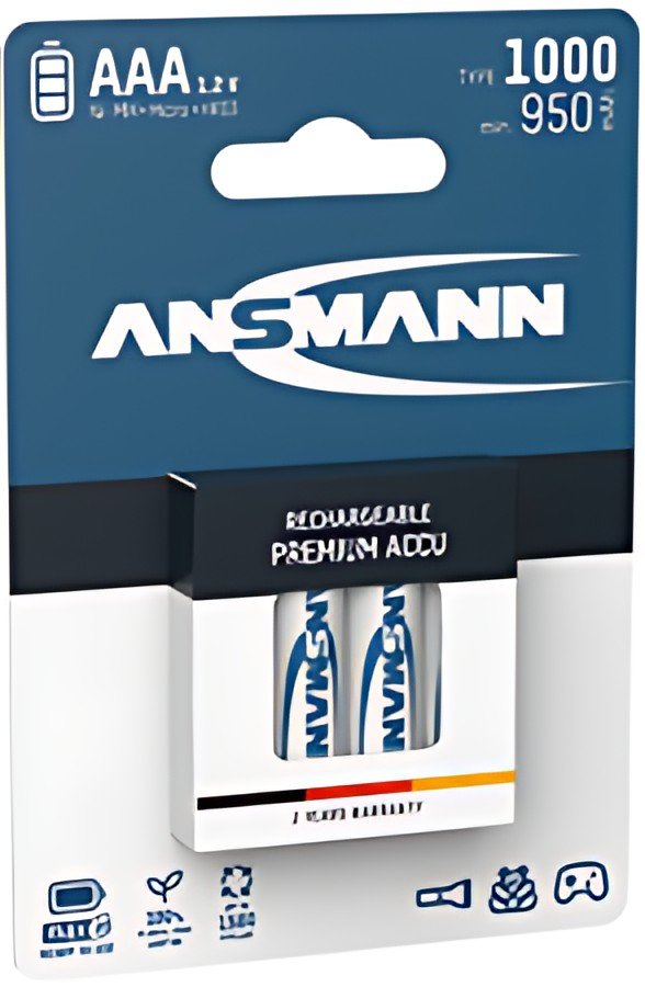 ANSMANN Pile rechargeable NiMH Premium, Micro AAA, 1.000 mAh