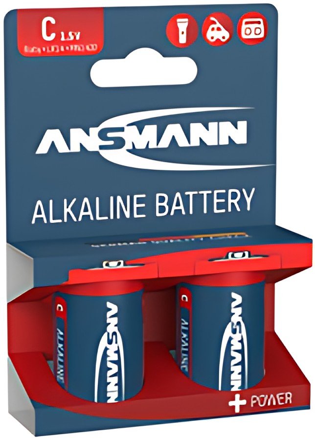 ANSMANN Pile alcaline "RED", Baby C LR14, blister de 2