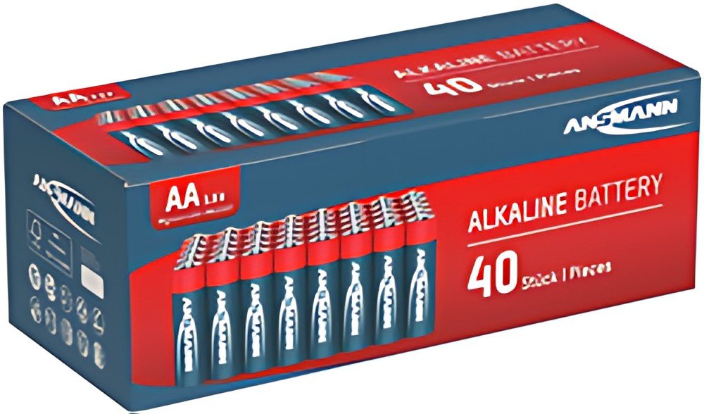ANSMANN Pile alcaline "RED", Mignon AA, lot de 40