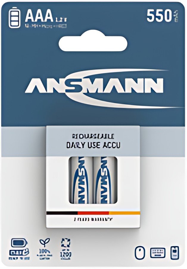 ANSMANN Pile rechargeable maxE NiMH, Micro AAA, blister de 4
