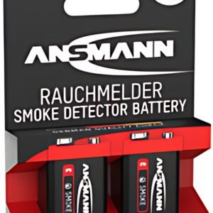 ANSMANN Pile alcaline, E-bloc 6LR61, 9 Volt, blister de 2