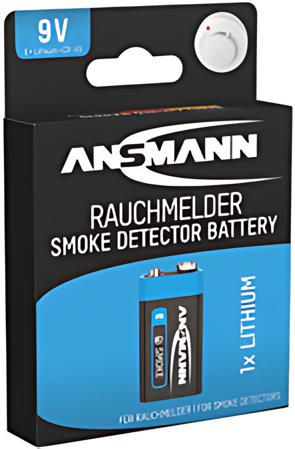 ANSMANN Pile au lithium, durée de vie 10 ans, E-bloc (9V)
