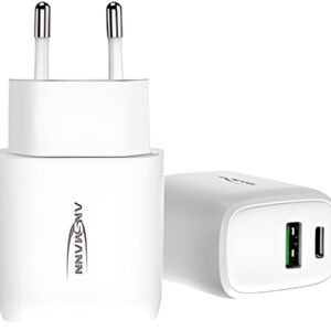 ANSMANN Chargeur USB Home Charger HC218PD, 2x port USB,blanc