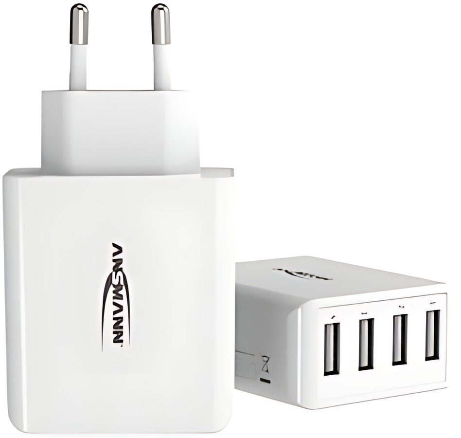 ANSMANN Chargeur USB Home Charger HC430, 4x port USB, blanc