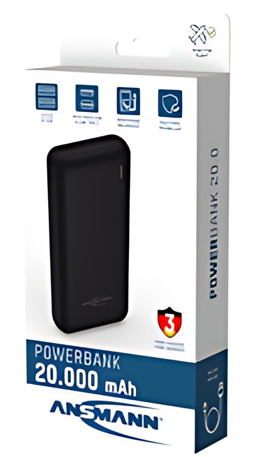 ANSMANN Powerbank PB212, 20.000 mAh, noir