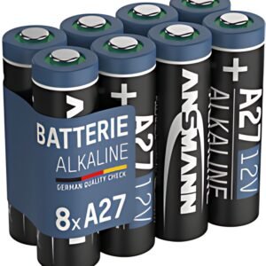 ANSMANN Pile alcaline A27/LR27, 12 V, en lot de 8
