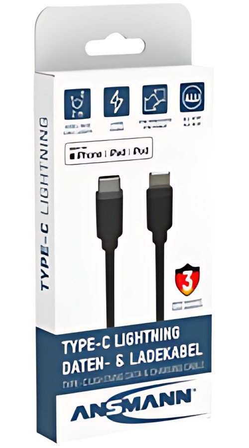ANSMANN Câble de données & de charge, USB-C - Lightning