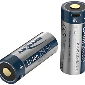 ANSMANN Pile rechargeable Li-ion 26650 avec USB-C femelle