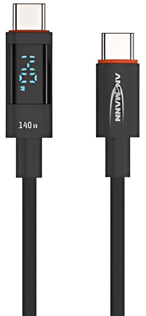 ANSMANN Câble données & charge avec écran, anthracite, 2,0 m