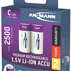 ANSMANN Piles Li-Ion baby C avec prise USB-C femelle