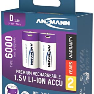ANSMANN Piles Li-Ion mono D avec prise USB-C femelle