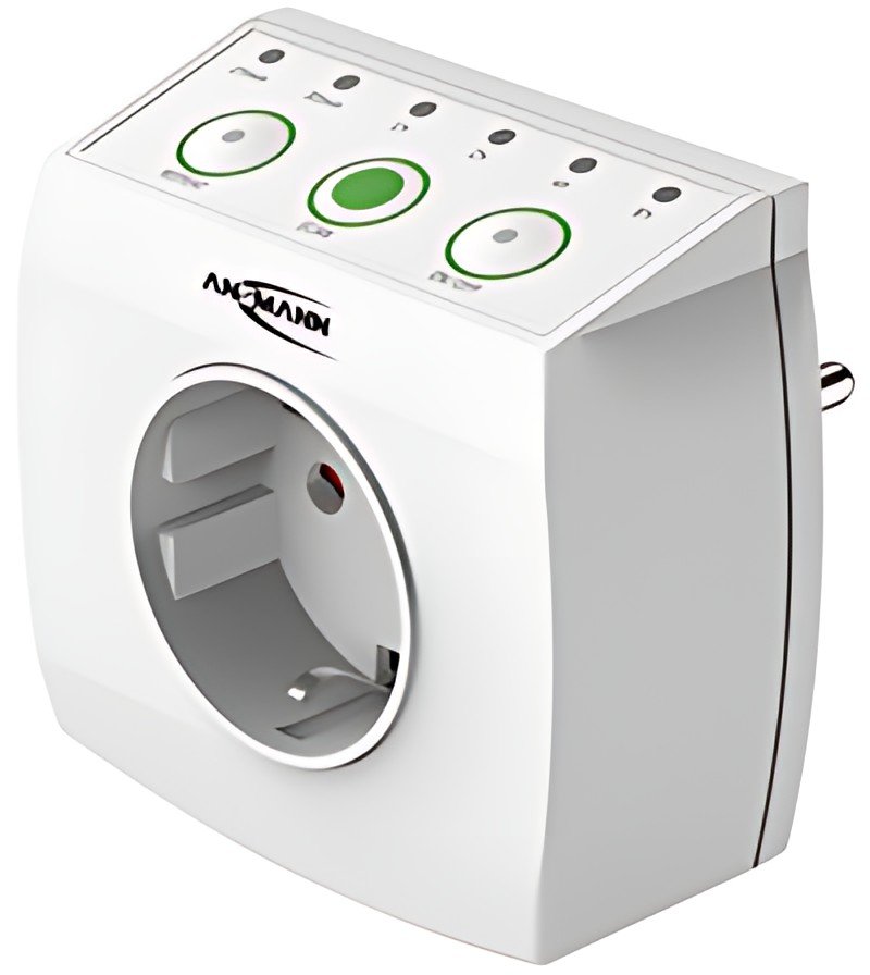 Prise à économie d'énergie ANSMANN AES1.3, temporisée, blanche