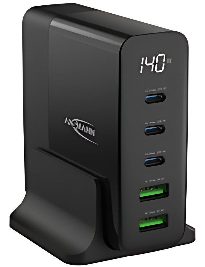 ANSMANN Chargeur de bureau USB DC5140PD, 5 ports, 140 watts