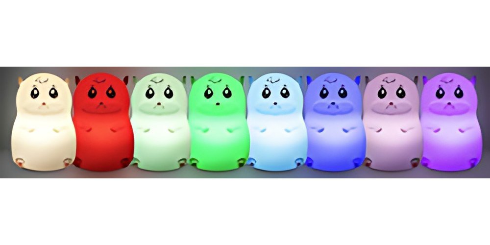 ANSMANN Veilleuse en silicone Hamster Lilli, blanc