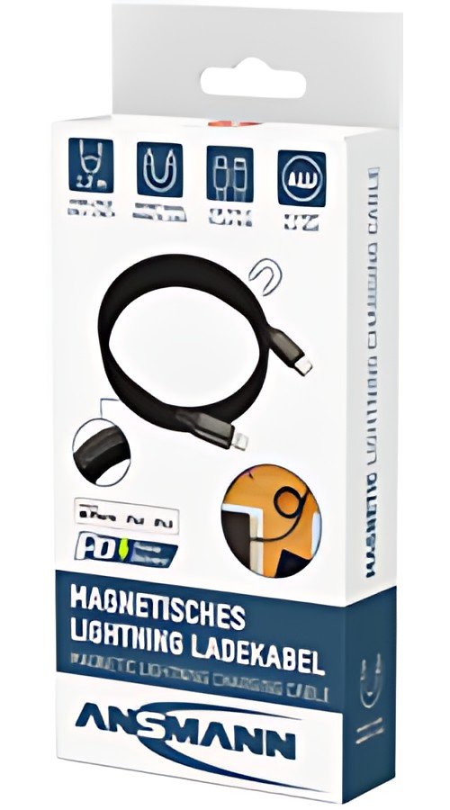 ANSMANN Câble magnétique charge et données, USB-C-Lightning