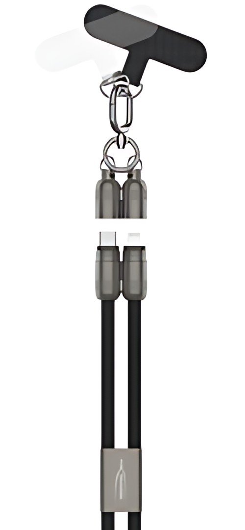 ANSMANN Bandoulière/câble smartphone, USB-C-Lightning, noir