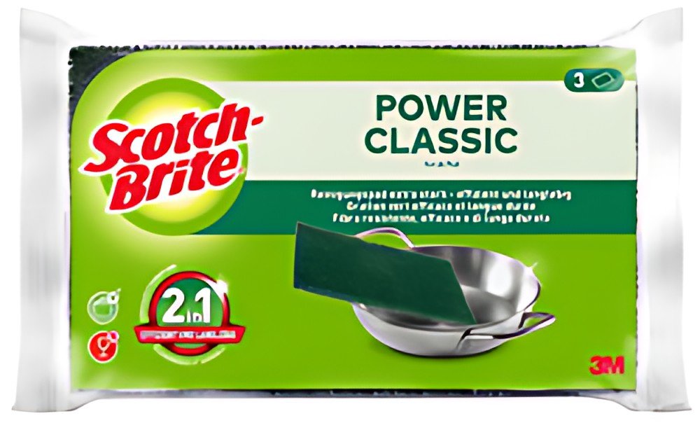 Scotch-Brite Tampon à récurer Classic, pack de 3, vert